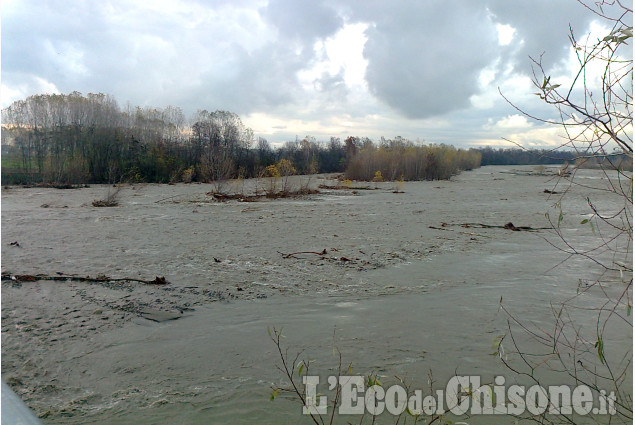 Alluvione: il Chisone, tra Garzigliana e Macello