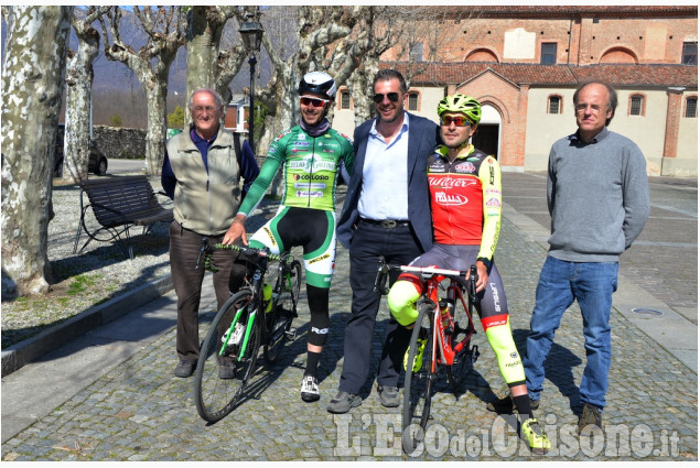 Frossasco sopralluogo con i ciclisti Jacopo Mosca, professionista , e Umberto Marengo,
