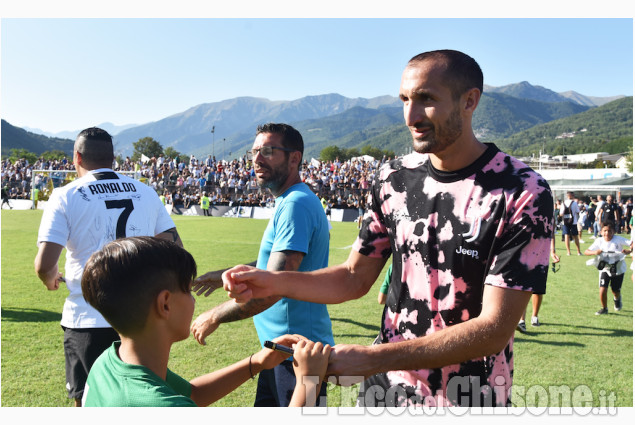 Calcio la Juventus a Villar Perosa