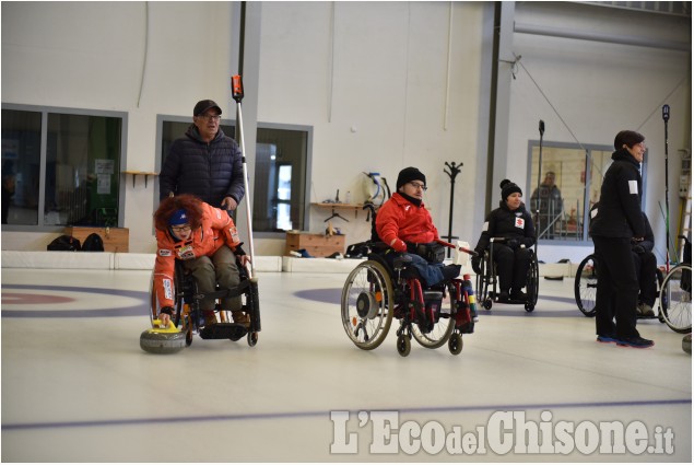 Pinerolo:Sessione di preparazione della nazionale italiana di weelchair Curling 