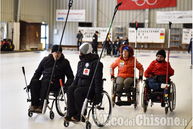 Pinerolo:Sessione di preparazione della nazionale italiana di weelchair Curling 