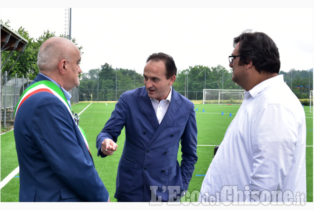 Cumiana: il Presidente della Regione Alberto Cirio inaugura il nuovo campo in sintetico