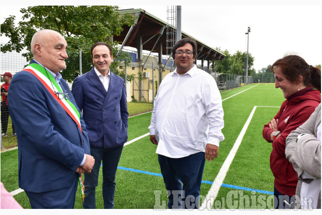 Cumiana: il Presidente della Regione Alberto Cirio inaugura il nuovo campo in sintetico