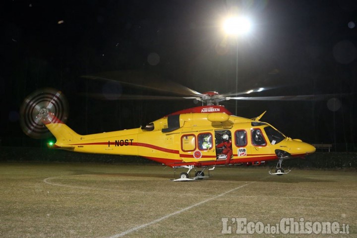 San Germano Chisone: prova tecnica per l&#039;elisoccorso notturno