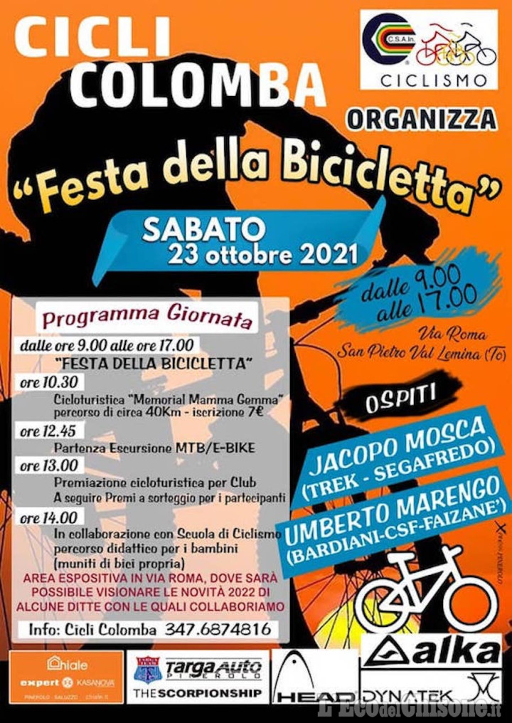 San Pietro Vallemina, sabato 23 "Festa della Bicicletta" con Mosca e Marengo