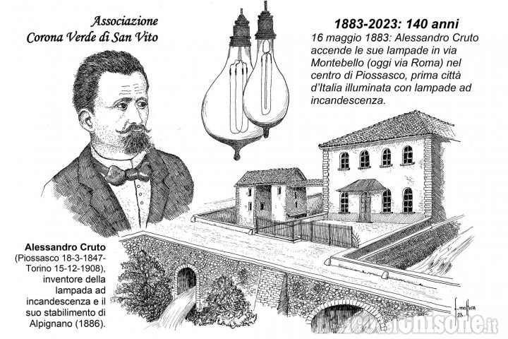 A Piossasco "una storia di luce", giornata dedicata all'inventore Alessandro Cruto