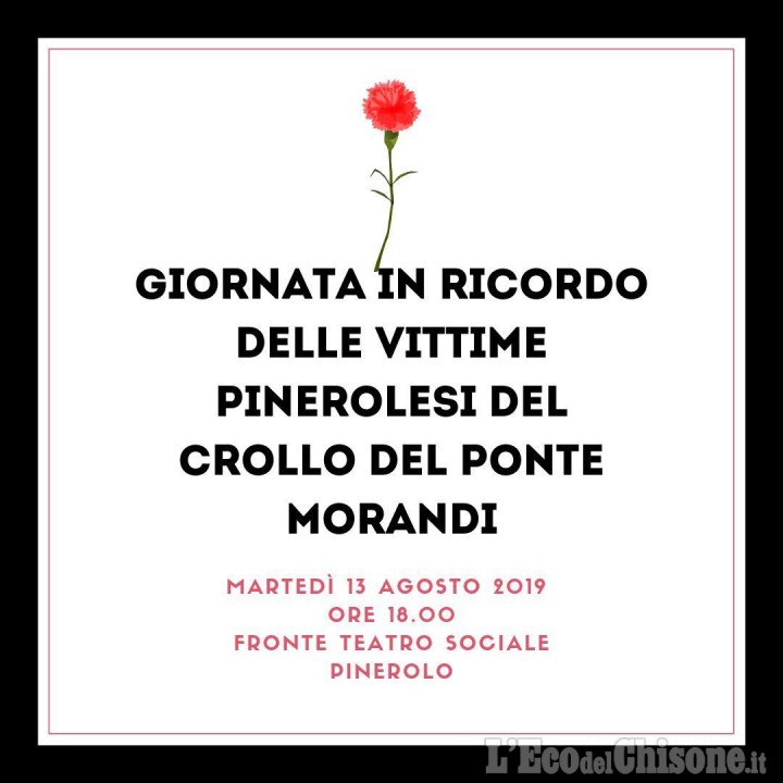 A Pinerolo la commemorazione delle vittime del Ponte Morandi 