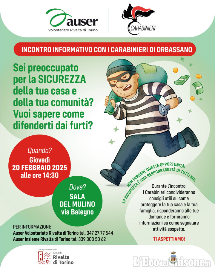 Rivalta: truffe e furti in abitazioni, i consigli dei carabinieri