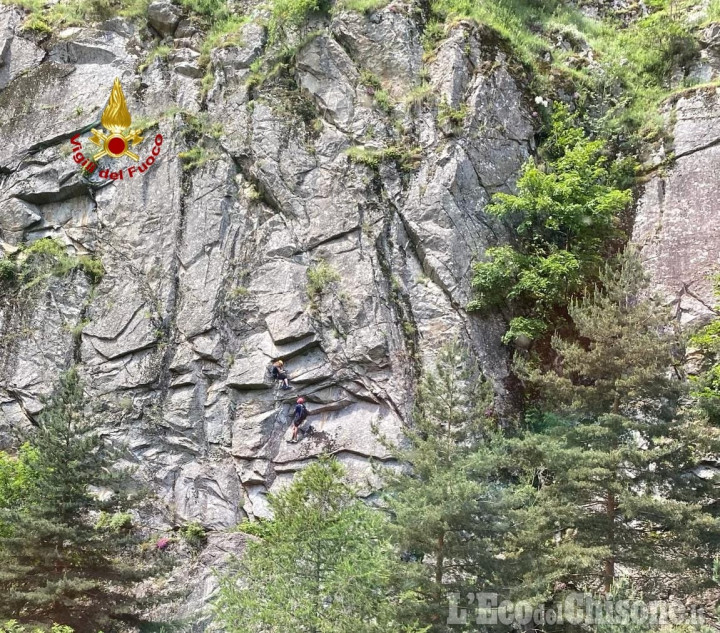 Roure: in difficoltà lungo la ferrata Ciardelli, recuperato dai Vigili del fuoco