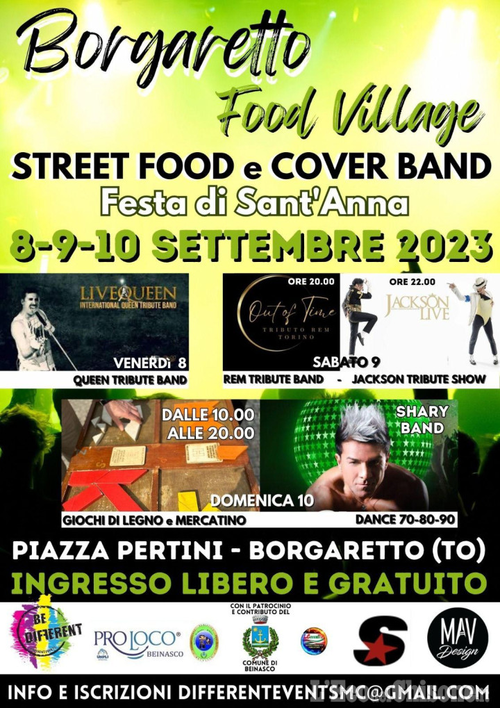 Borgaretto: street food e musica per la festa patronale di Sant’Anna