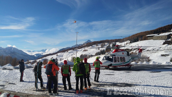 Sestriere: incidente sulle piste da sci, 20enne in elisoccorso al Cto