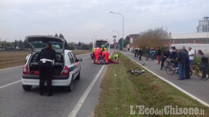 Vinovo: ciclista investito sulla Circonvallazione, in elisoccorso al Cto