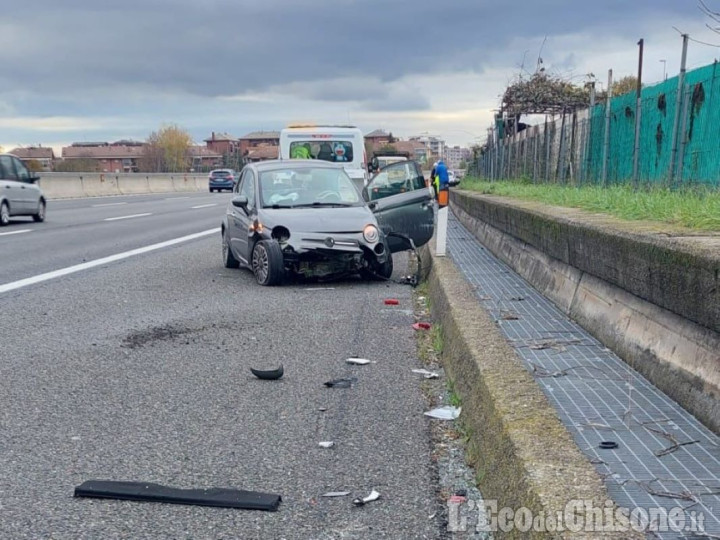 Orbassano: incidente sulla tangenziale sud, ferite lievi per il conducente dell'auto