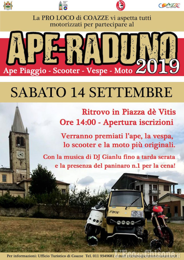 “Ape-raduno”: due e tre ruote diretti a Coazze