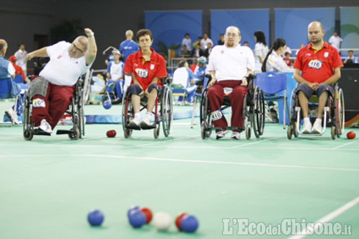 Sabato al Palazzetto di Pinerolo dimostrazione di bocce, sezione Paralimpica