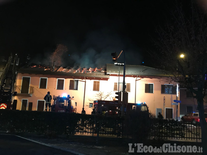 Candiolo: incendio in Via Europa, Vigili del fuoco all’opera 