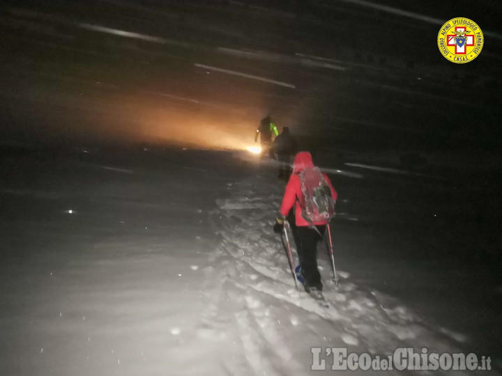 Escursionisti francesi dispersi nelal bufera recuperati a Cesana dal Soccorso Alpino