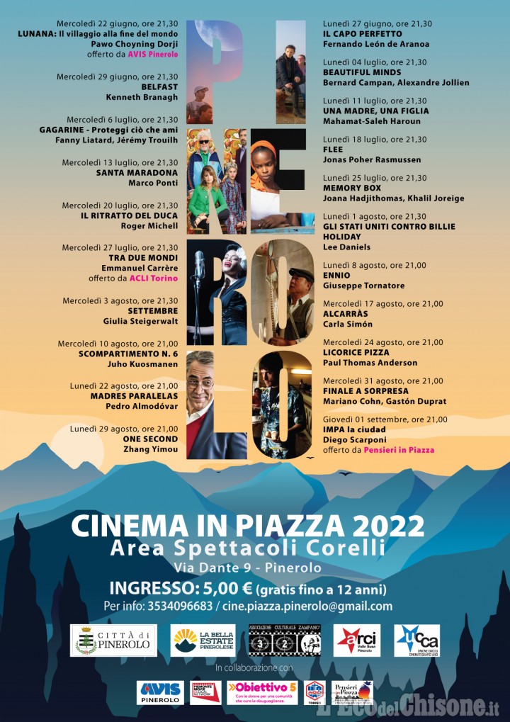 Pinerolo: Cinema in piazza al Corelli, le proiezioni della settimana