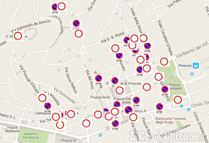 &quot;Circuito ciclistico serale di Pinerolo&quot;, 7 luglio: la mappa delle modifiche al traffico