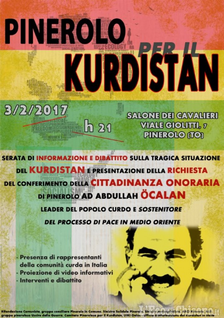 Pinerolo per il Kurdistan: il 3 dibattito sulla cittadinanza onoraria a Öcalan