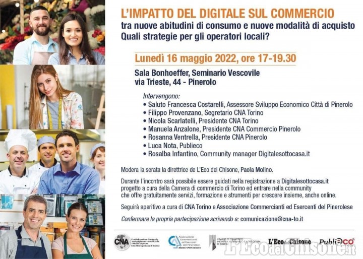 L'impatto del digitale sul commercio: lunedì 16 incontro a Pinerolo con CNA e L'Eco