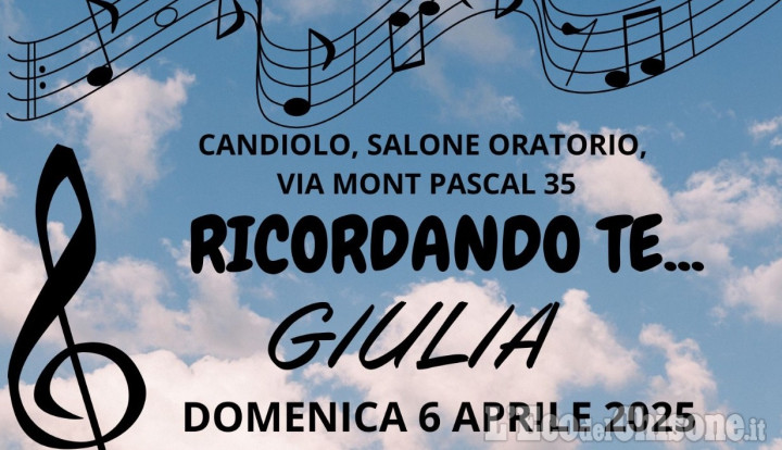 A Candiolo un concerto per ricordare "Il sorriso di Giulia"