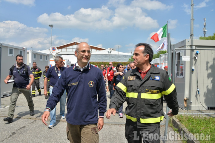 Fabrizio Curcio in visita Pinerolo per l&#039;esercitazione della Protezione civile