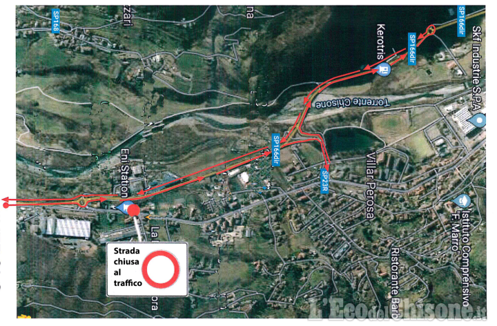 Villar Perosa: dal 7 marzo via Nazionale chiusa a Tupini, nuovo ostacolo alla viabilità in bassa valle