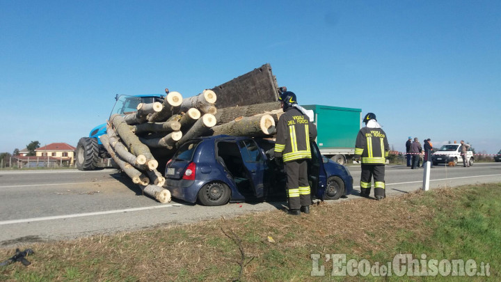 Osasco: auto travolta dai tronchi, muore 60enne, salvo il nipotino