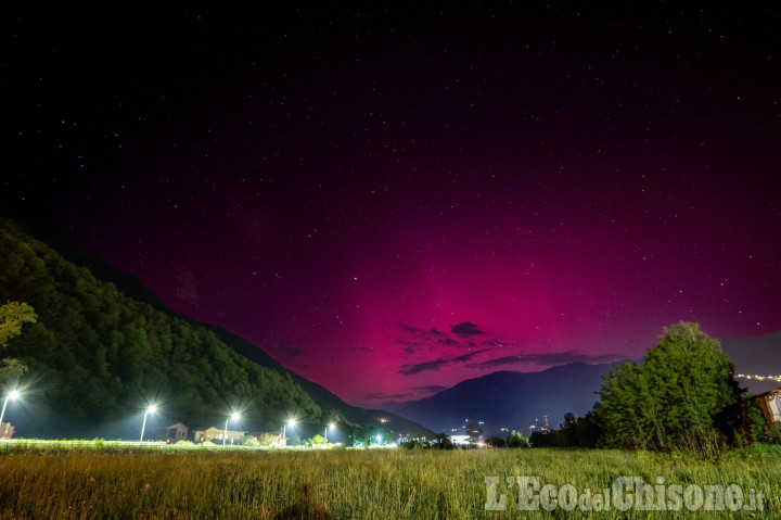 L’aurora boreale vista dalla Val Chisone 