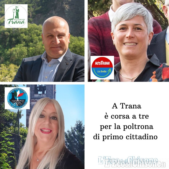 Elezioni Trana: sfida a tre tra Morello, Pachetti e Podio