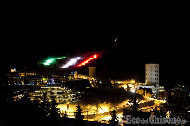 Sestriere: fiaccolata d&#039;Italia dei maestri di sci e Notte bianca