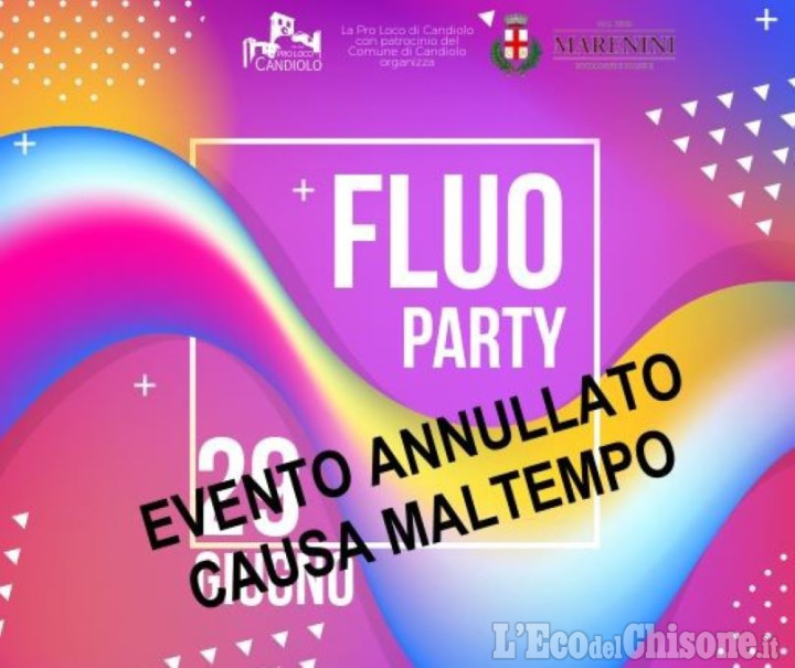 Candiolo, le previsioni di maltempo fanno rinviare il Fluo Party 