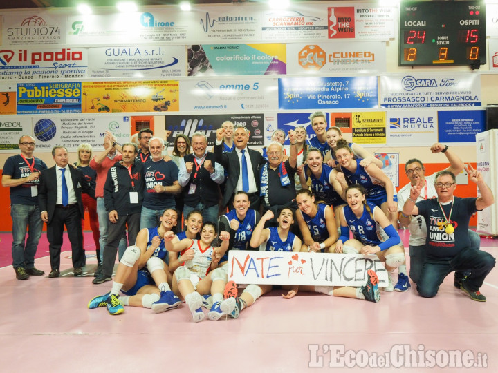 Volley serie A2 femminile, netto 3 a 0 al Sassuolo ed è salvezza per le pinerolesi