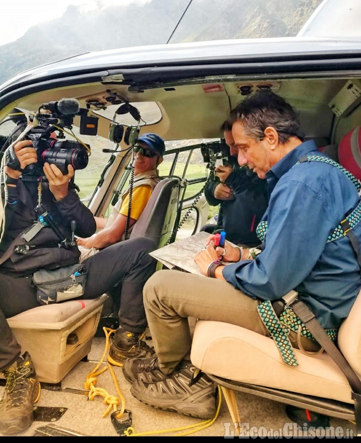 Crissolo: il geologo Tozzi vola in Valle Po con la troupe di "Sapiens"