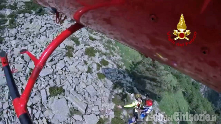 Pinasca: smarrito a Serremarchetto, escursionista recuperato dall&#039;elicottero dei Vigili del fuoco