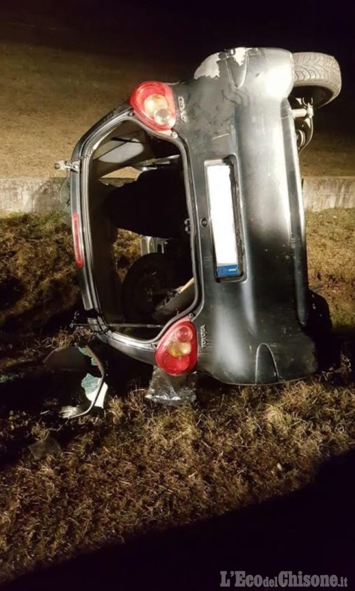 Bricherasio: con l&#039;auto fuori strada, grave un 20enne di Prarostino