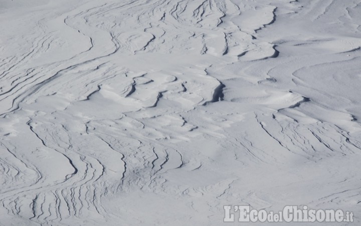 La foto vincitrice: la neve a Pian del Re, come onde del mare