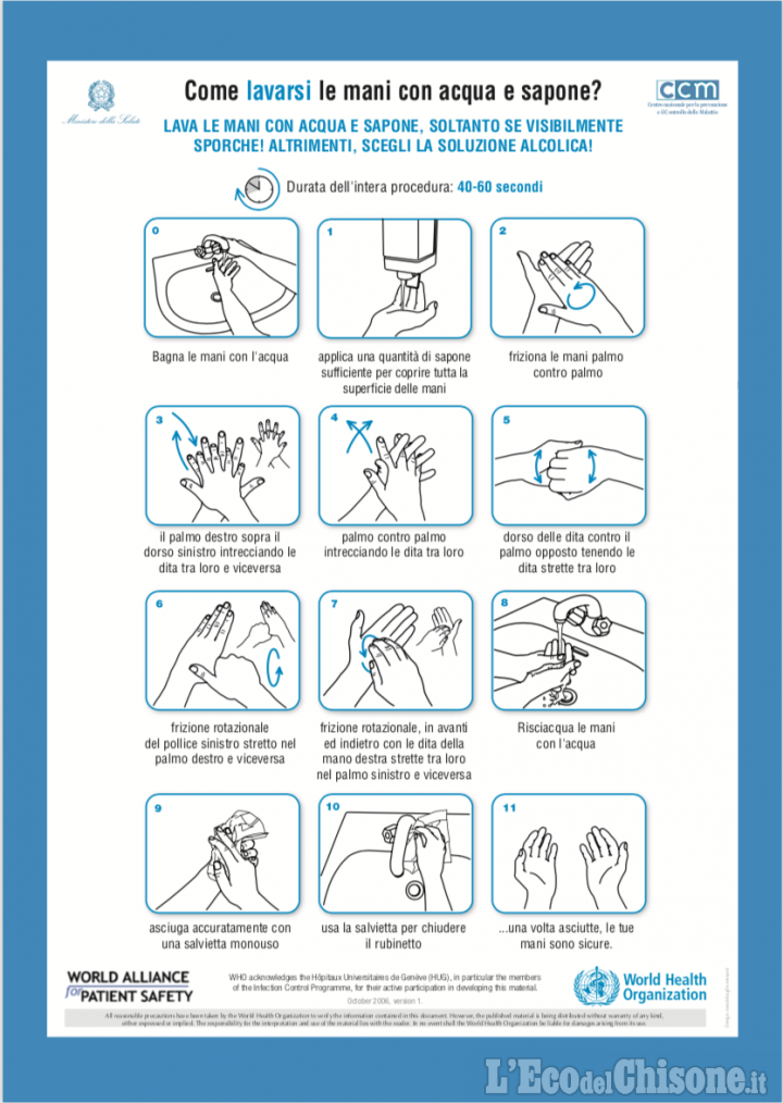 Igiene delle mani essenziale al tempo del "nuovo coronavirus" le indicazione dell'Oms