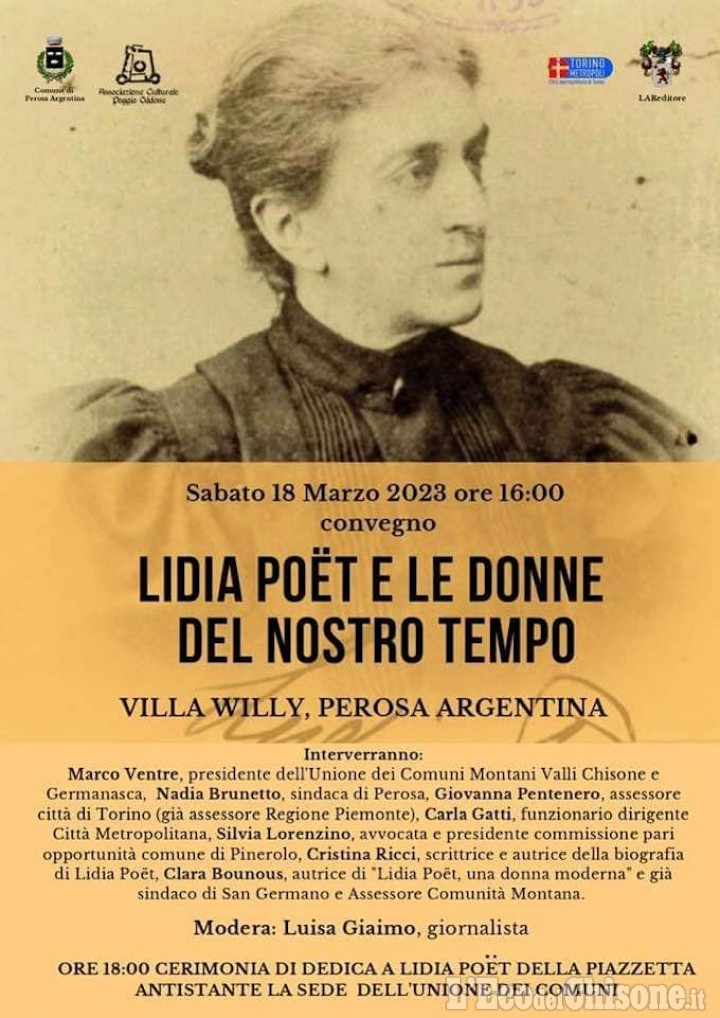 Una piazzetta di Perosa Argentina intitolata a Lidia Poët