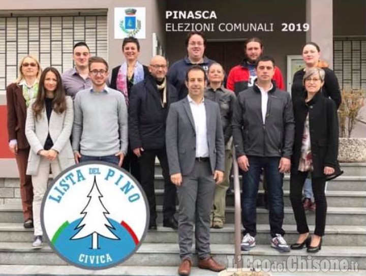 Elezioni Comunali a Pinasca: gli eletti della lista del Pino con il sindaco Rostagno