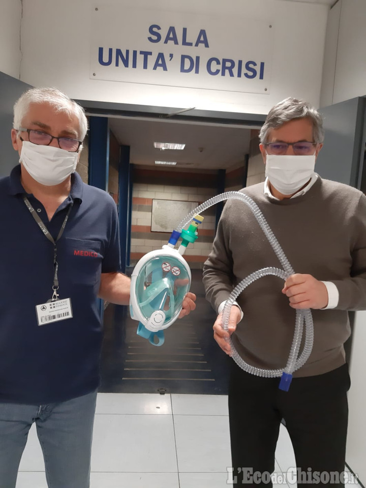 Un migliaio di maschere da sub adattate per gli ospedali, un progetto condiviso anche da un'azienda pinerolese