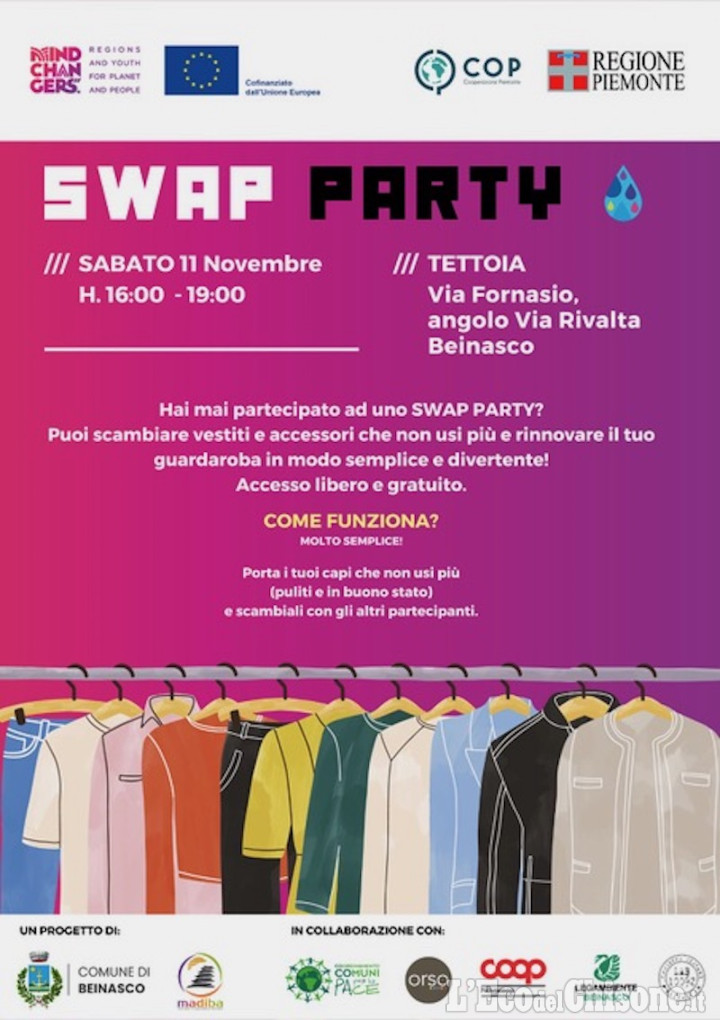 Beinasco: "Swap Party", scambio di abiti usati per rinnovare il guardaroba