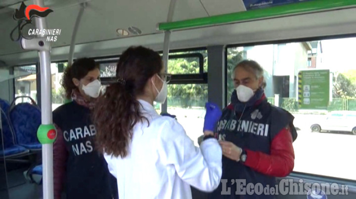 Controlli anti-covid del Nas sui mezzi di trasporto pubblici, due denunciati a Perosa Argentina