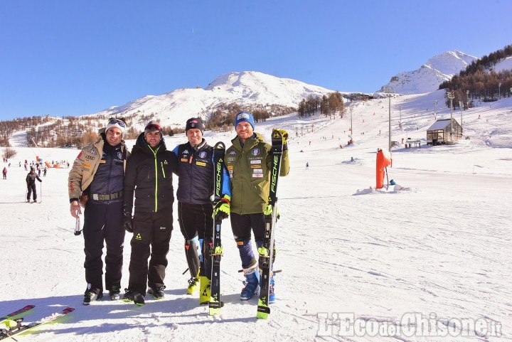 Sci alpino: atleti di Coppa del Mondo in allenamento a Sestriere in attesa della Val d'Isère