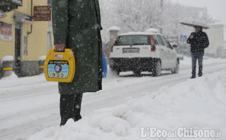 Allerta gialla per neve in Val Chisone, Pellice e Po