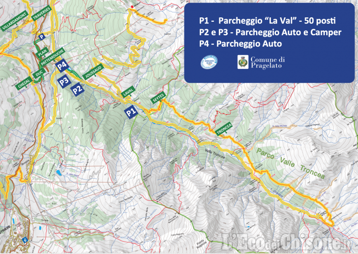 Pragelato: parcheggi in Val Troncea a Pagamento