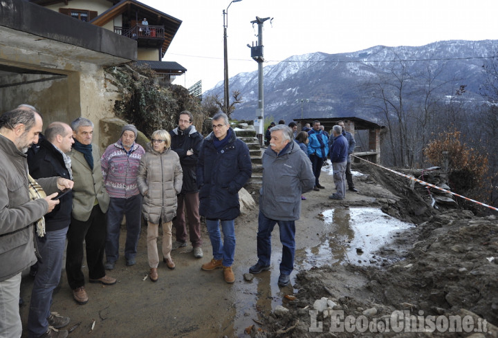 Danni dell&#039;alluvione: il presidente della Regione Chiamparino a Pinasca, Perrero e Perosa