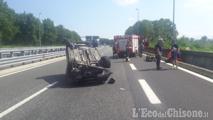 Volvera: si ribalta sulla Torino-Pinerolo, ferita 38enne di Pinasca