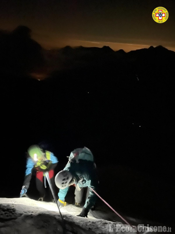 Alpinisti in difficoltà recuperati nella notte dal Soccorso alpino a Balme